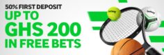 Receive up to GHS 200 in Free Bets on your first Deposit