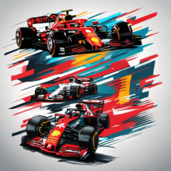 3 Red F1 Cars 