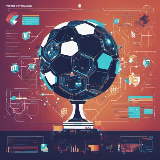 the rise of the machines with a football trophy and some analytical graphs